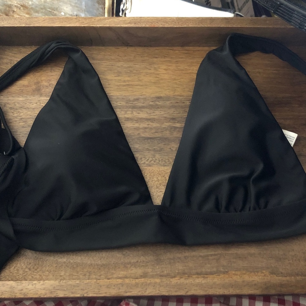aerie Black Triangle Bikini Top